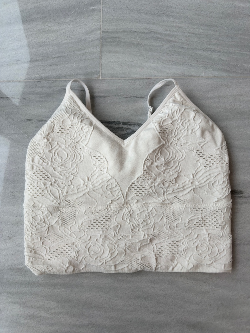 Lace-Detail Ivory Camisole Top from Altar’d  State